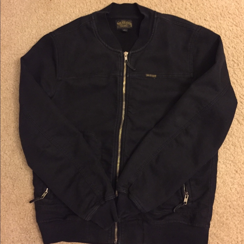 True religion bomber jacket small-black